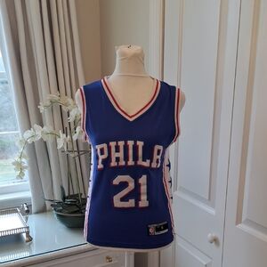 NBA Authentic Youth Phiadelphia 76ers #21‎ Joel Embiid Basketball Fan Jerseys S